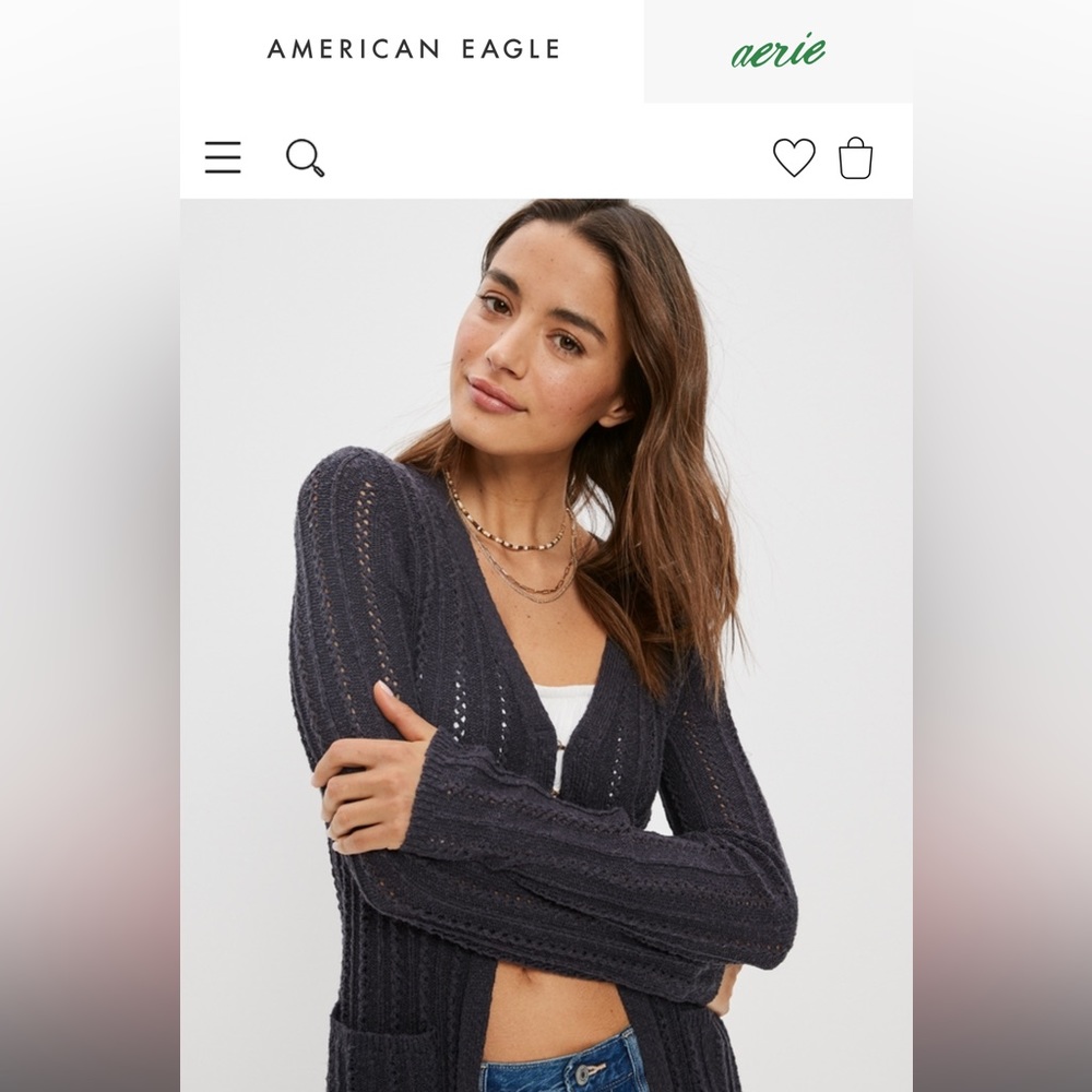 American Eagle Extra Long Knit Cardigan size XS - Picture 2 of 6